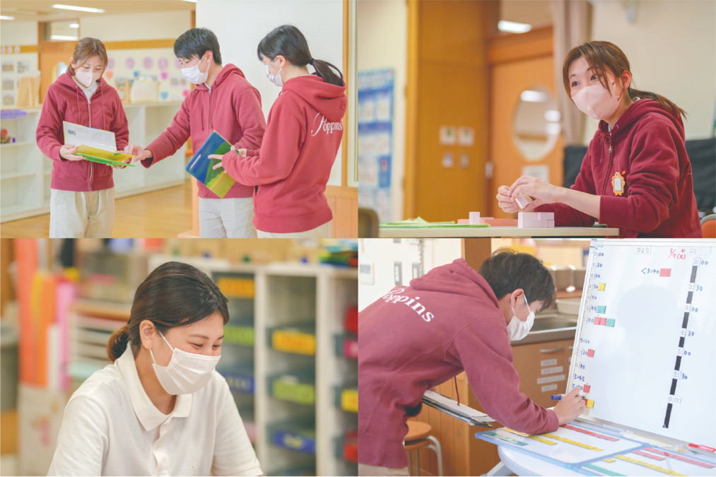 株式会社ポピンズ・エデュケアの職員が学童で勤務している様子。